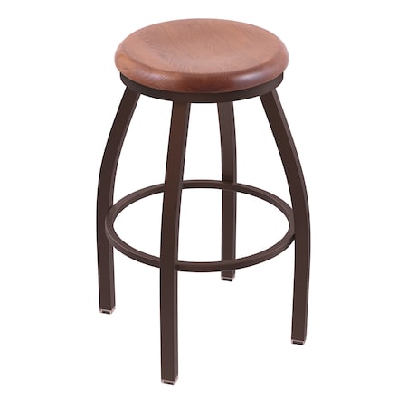 Holland Bar Stool Co 36" Swivel X-Tall Bar Stool, Bronze Finish, Med Oak Seat 80236BZMedOak